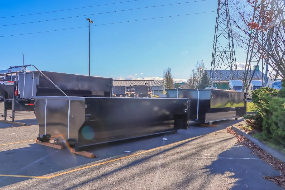Roll-off dumpster ready for waste disposal at job site for 20 Yard Dumpster Rental in Marion